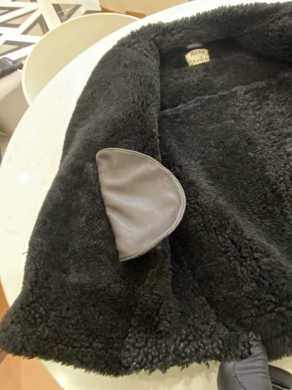 acne studios Leather Black Coat