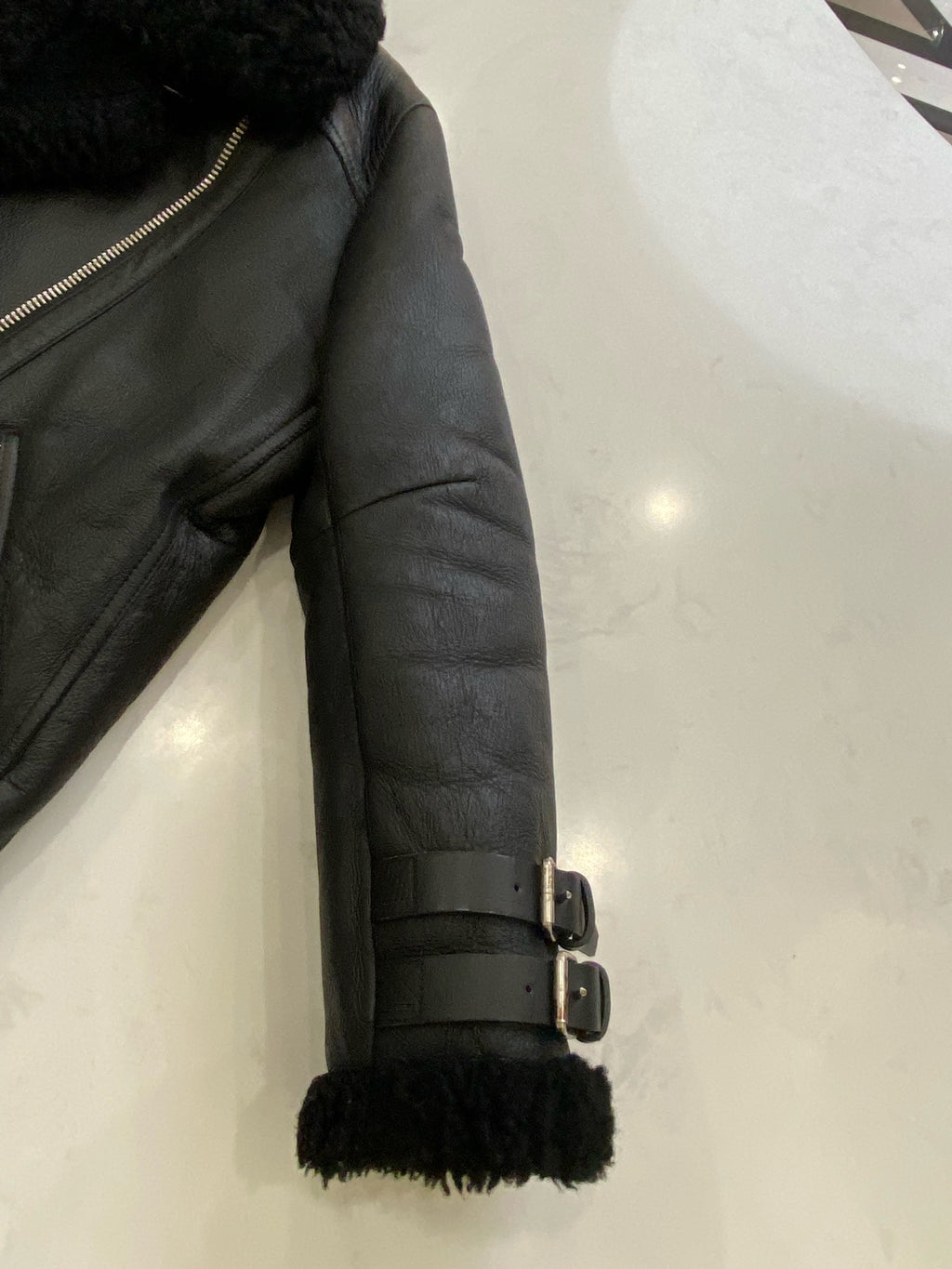 acne studios Leather Black Coat