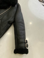 acne studios Leather Black Coat