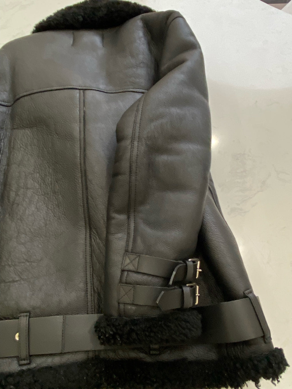 acne studios Leather Black Coat