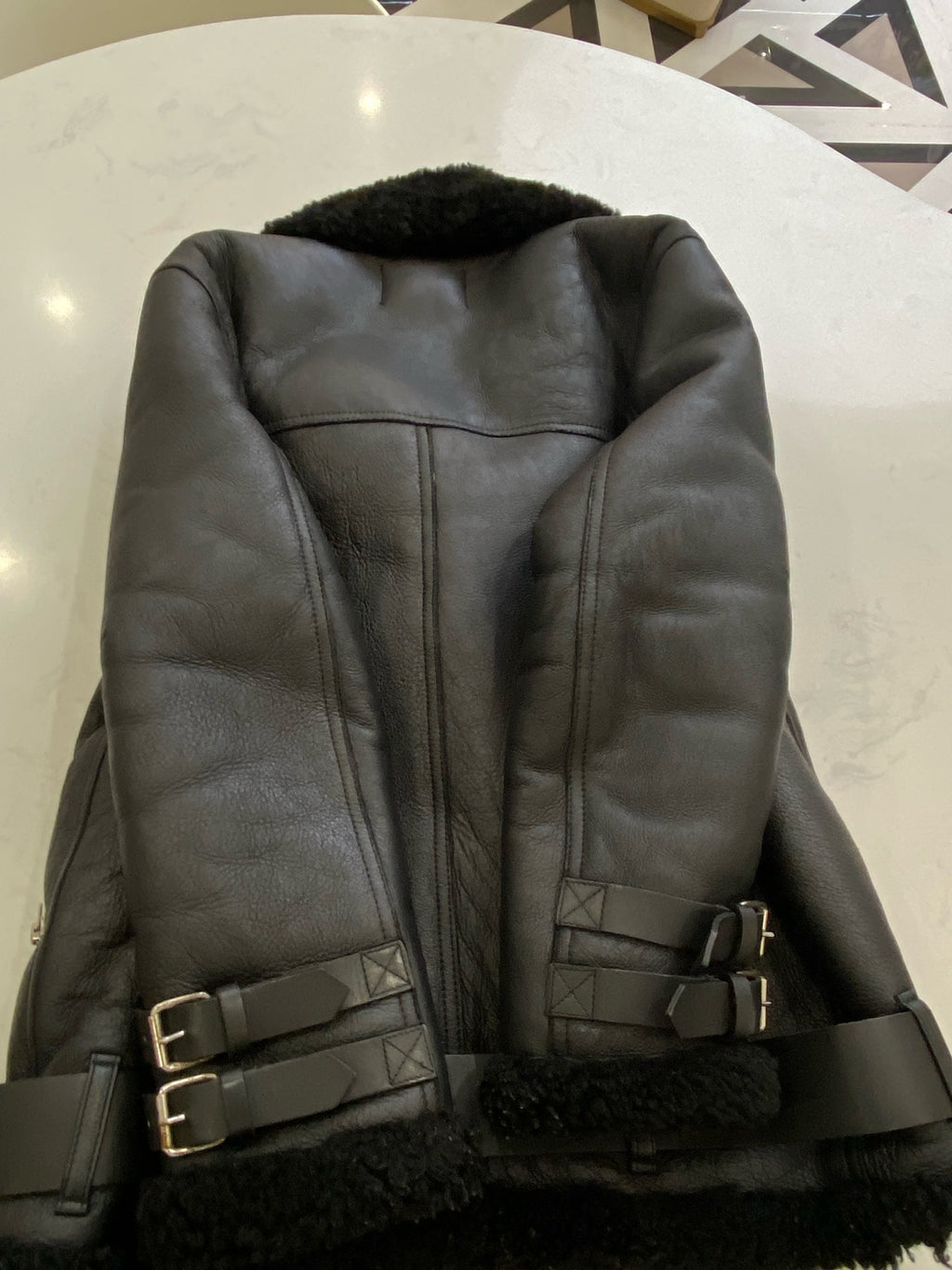 acne studios Leather Black Coat
