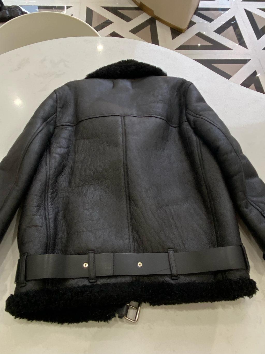 acne studios Leather Black Coat