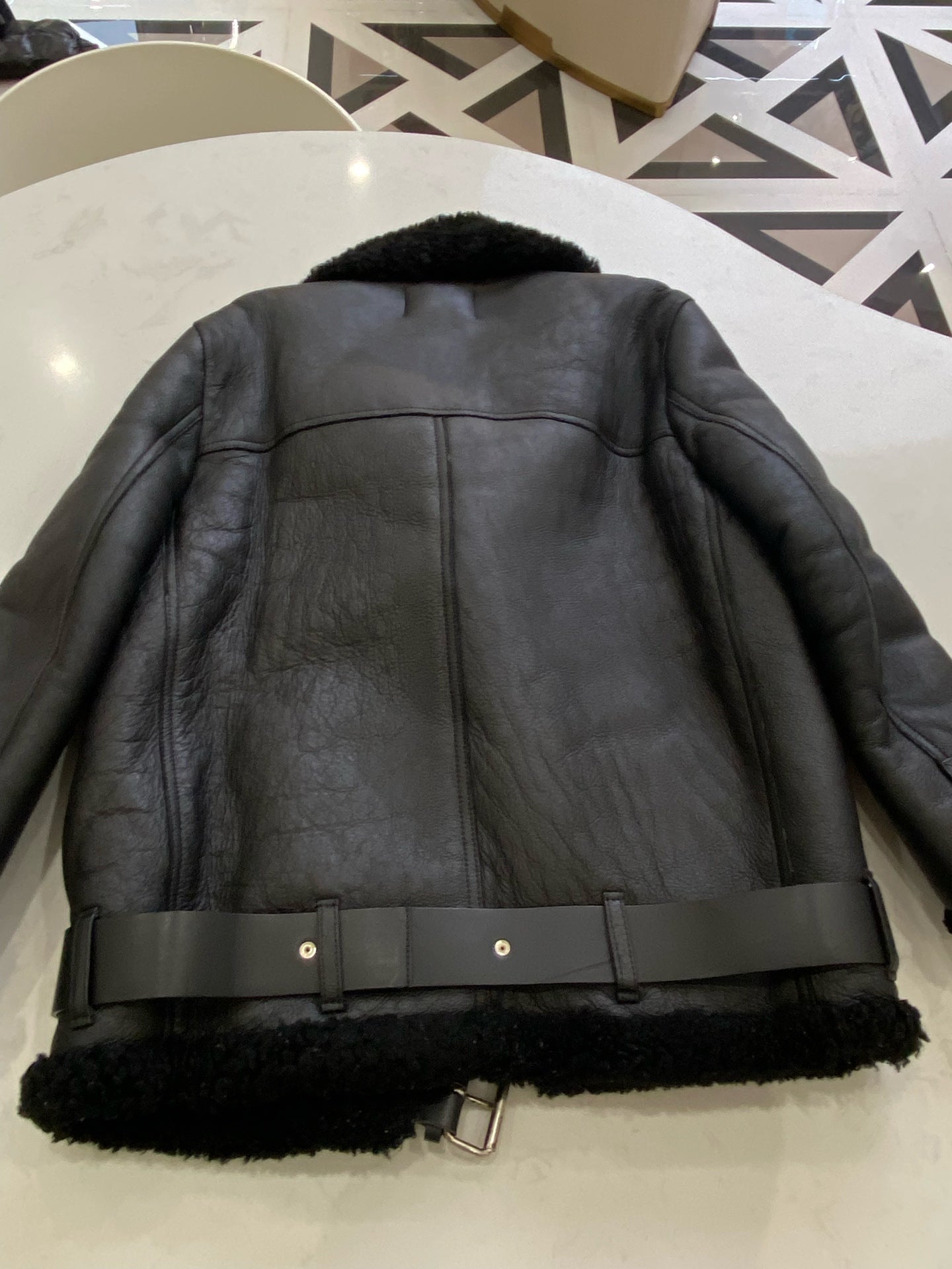 acne studios Leather Black Coat