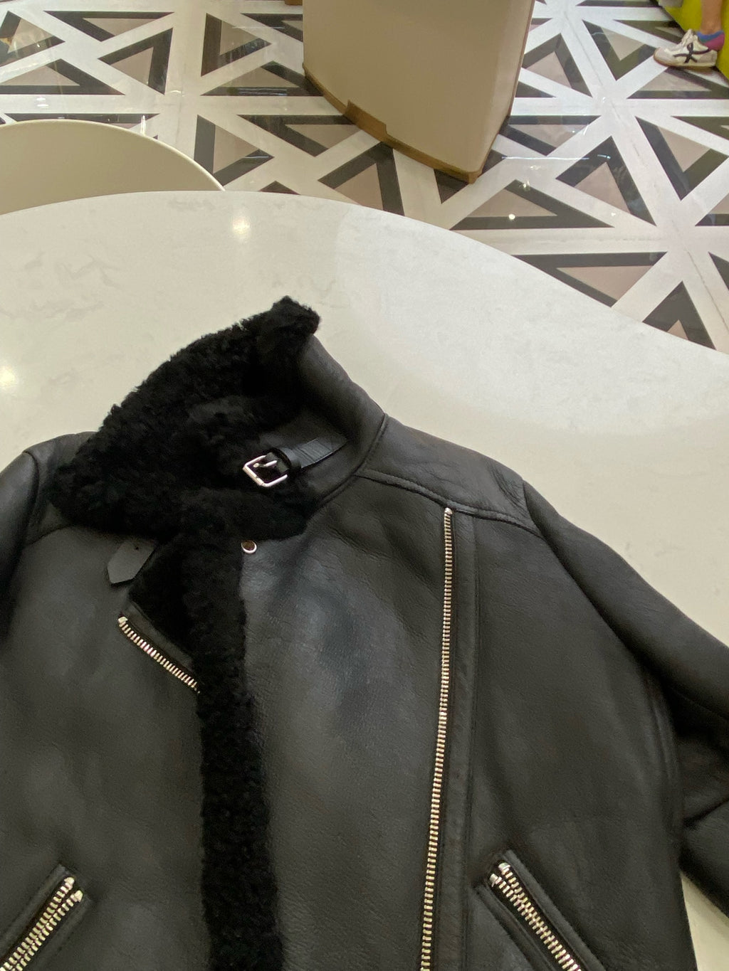 acne studios Leather Black Coat