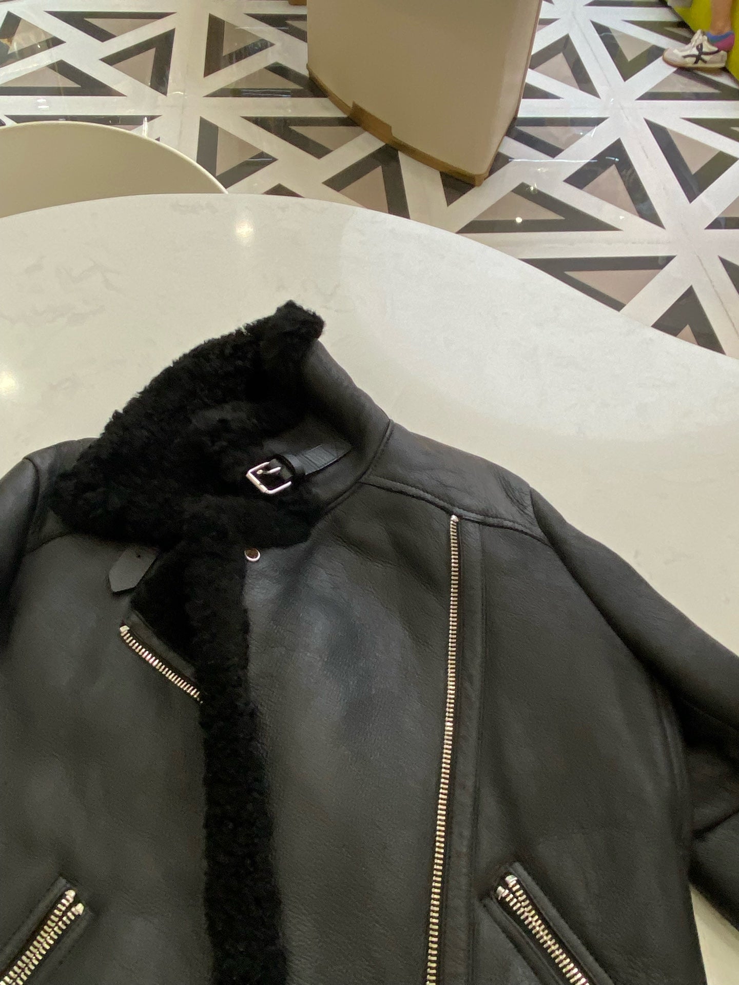acne studios Leather Black Coat