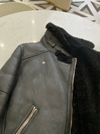 acne studios Leather Black Coat