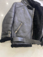 acne studios Leather Black Coat