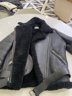 acne studios Leather Black Coat