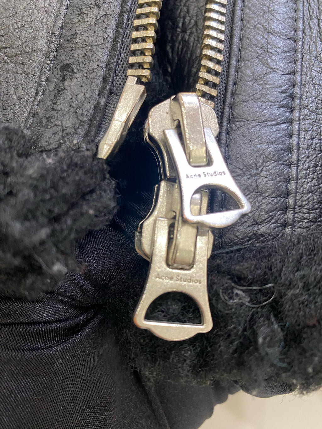 acne studios Leather Black Coat