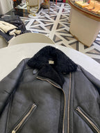 acne studios Leather Black Coat