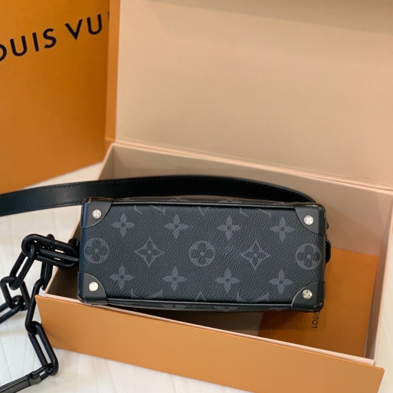 Louis Vuitton Soft Trunk Black Crossbody 18.5 x 13 x 8 M44735