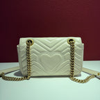 Gucci GG Marmont Collection White Crossbody 22 cm (width) x 13 cm (height) x 6 cm (depth) 446744 DTDIT 9022