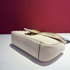 Gucci GG Marmont Collection White Crossbody 22 cm (width) x 13 cm (height) x 6 cm (depth) 446744 DTDIT 9022