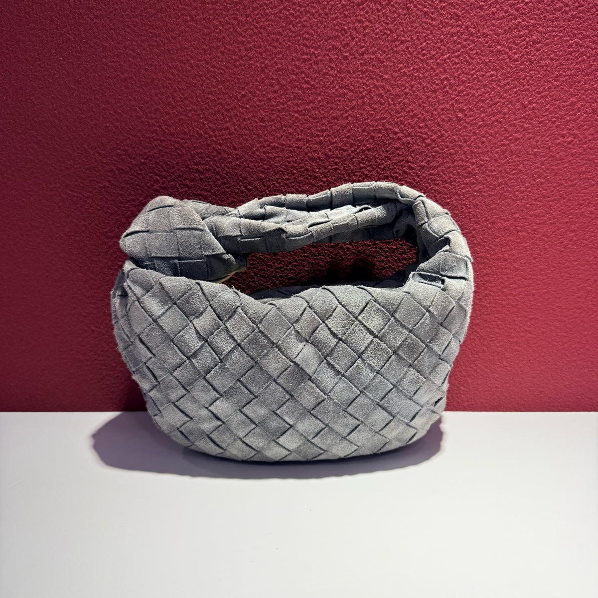 Bottega Veneta Alcantara Blue Satchel