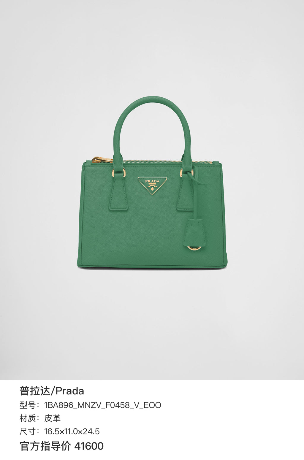 Prada Leather 16.5×11.0×24.5 1BA896_MNZV_F0458_V_EOO
