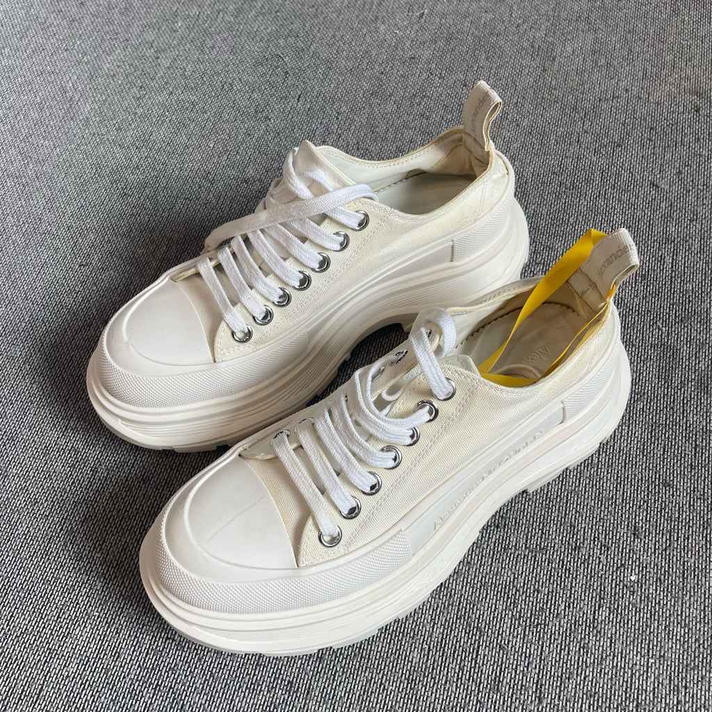 Alexander McQueen Canvas White Platform shoes