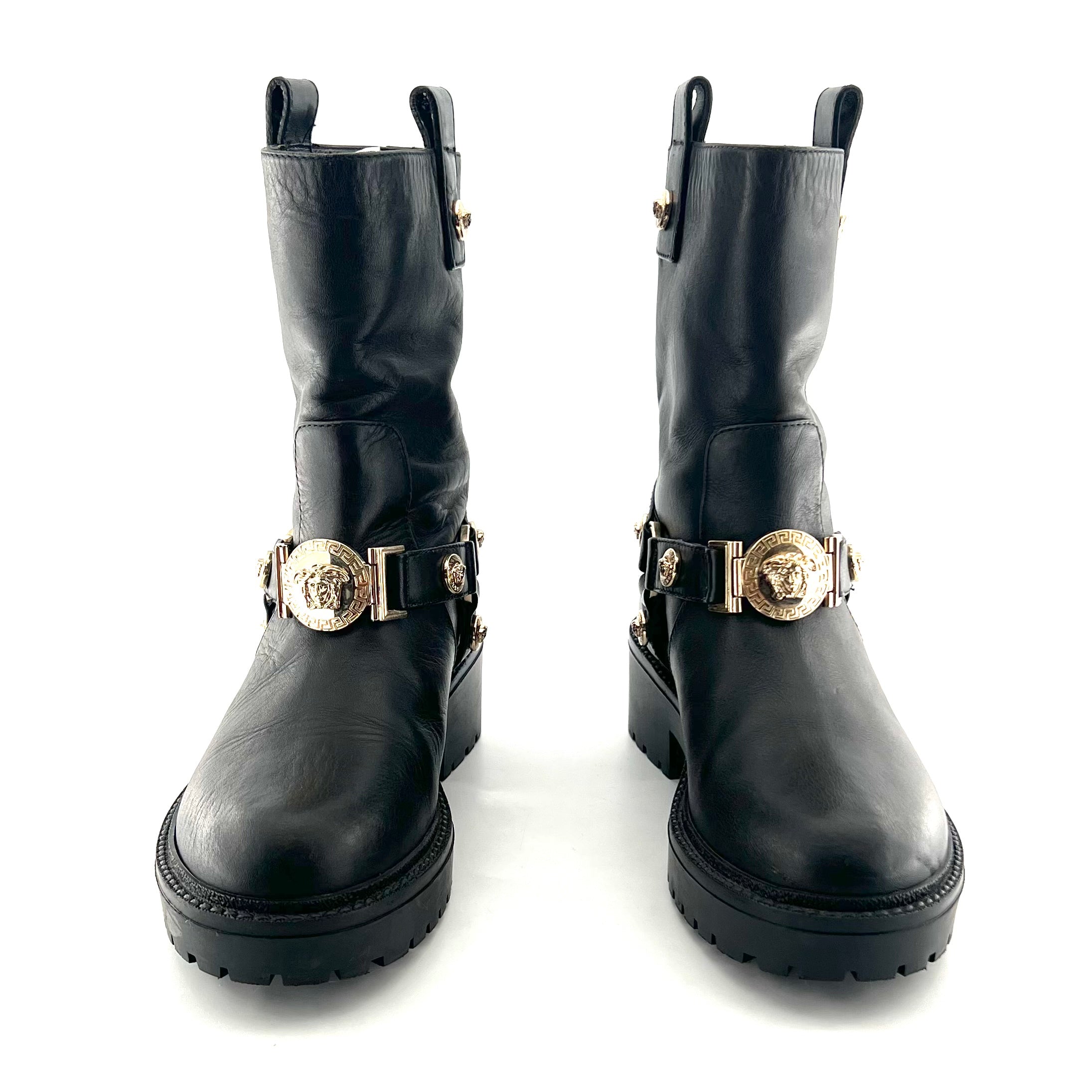 Versace Leather Black Lita boots