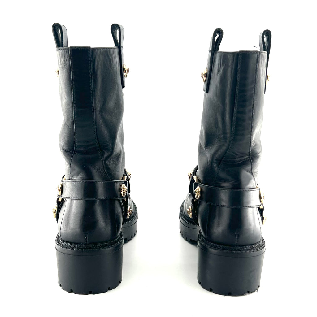 Versace Leather Black Lita boots