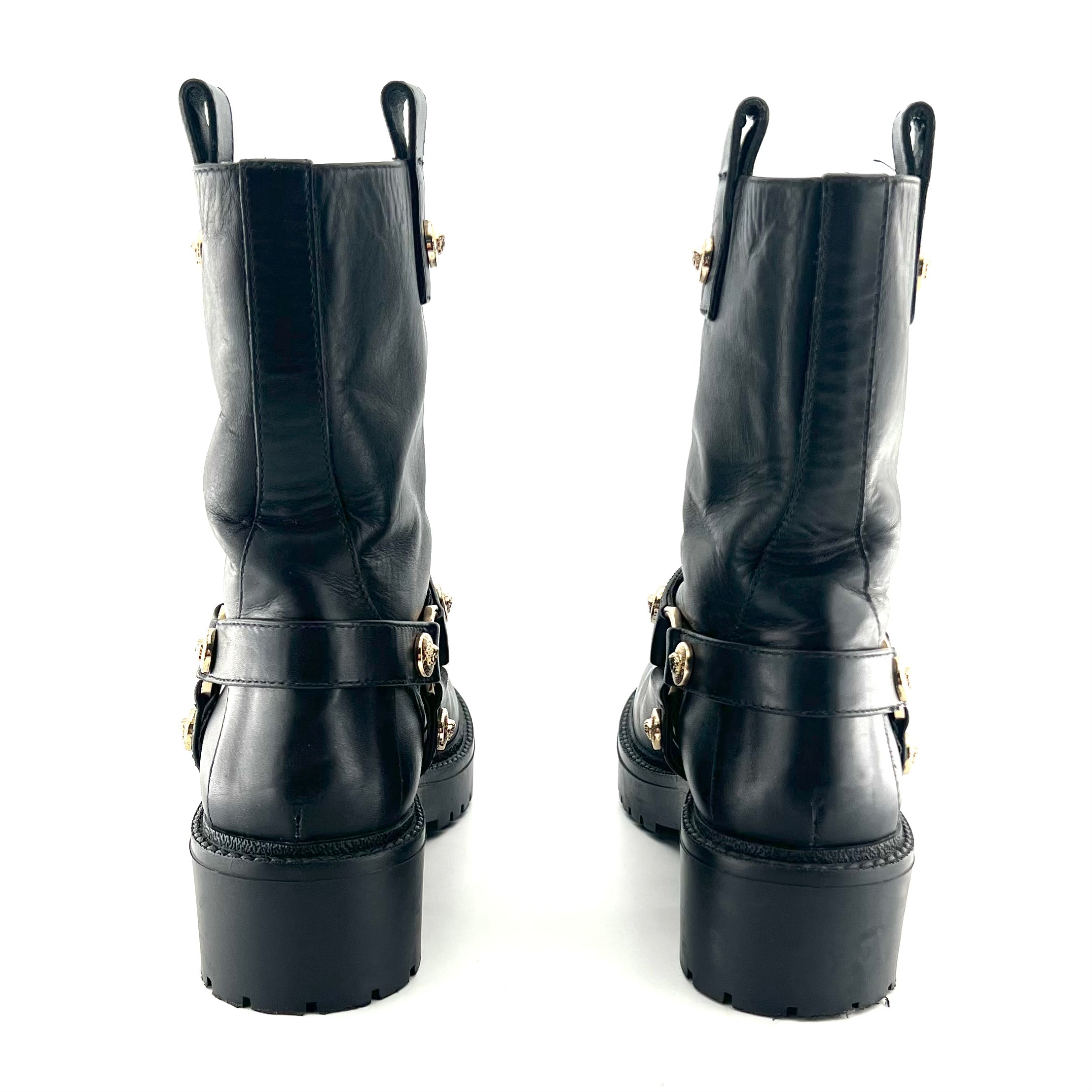 Versace Leather Black Lita boots