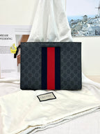 Gucci Striped Web GG Supreme canvas clutch bag Clutch 475316 KHN4C 1095